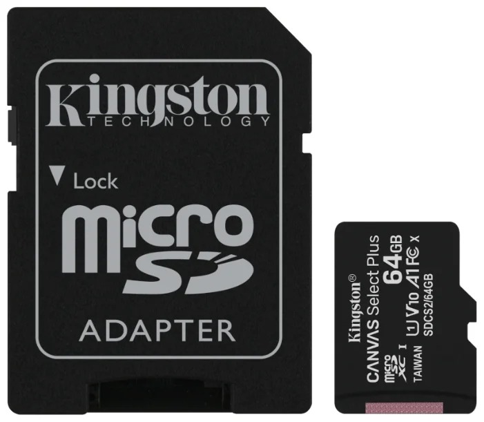 Карта памяти Kingston Canvas Select Plus microSDXC 64Gb (SDCS2/64GB)