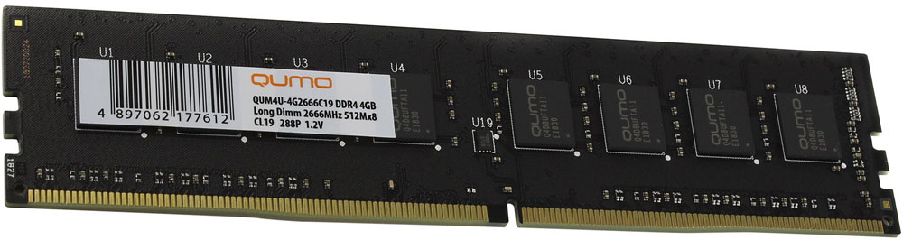 Оперативная память QUMO 4GB DDR4 QUM4U-4G2666C19