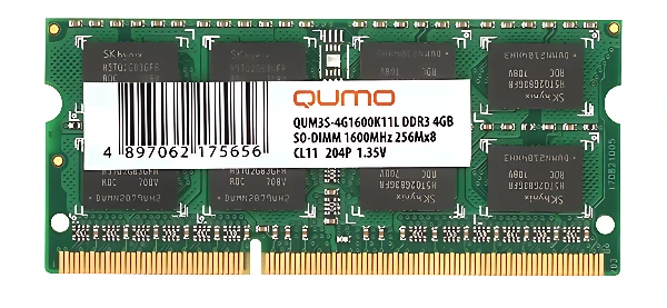 Оперативная память QUMO 8GB DDR3 SODIMM QUM3S-8G1600C11R