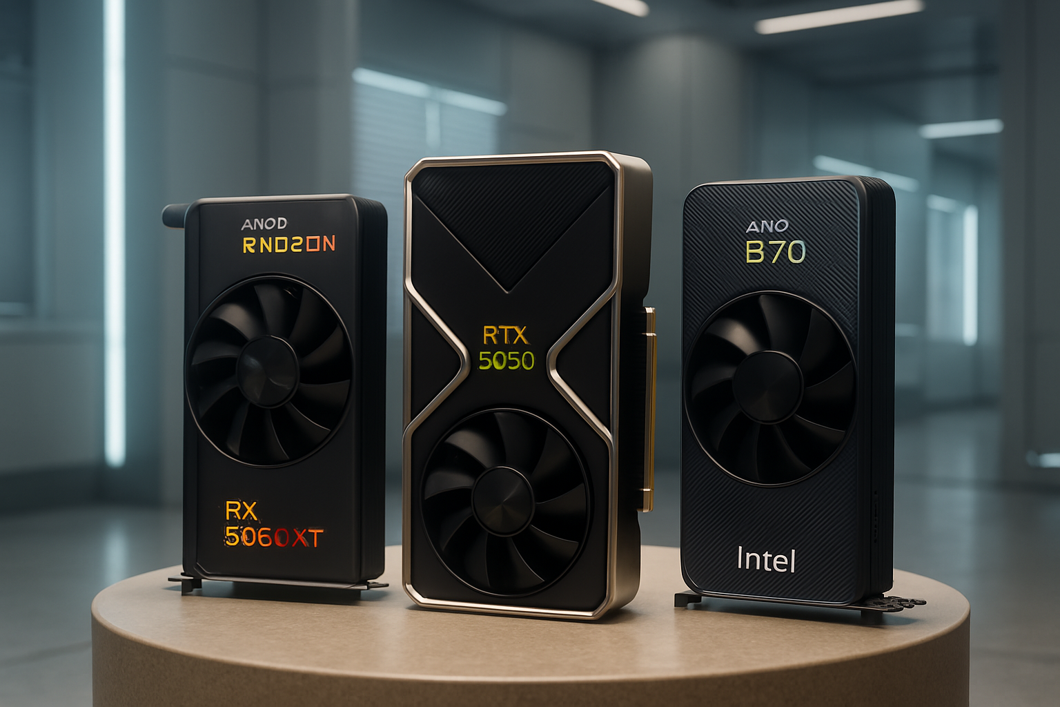 сравнение NVIDIA GeForce RTX 5060. Intel Arc B570, AMD Radeon RX 9060 XT