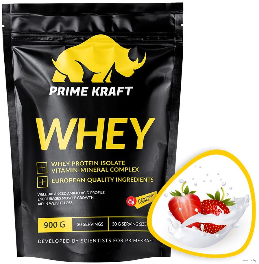 Протеин Prime Kraft 900 гр. йогурт с клубникой 