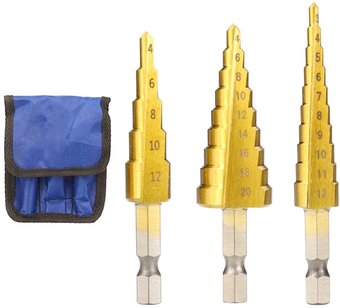 Набор сверл USBTOP 3-12/4-12/4-20 мм с титановым покрытием 557162