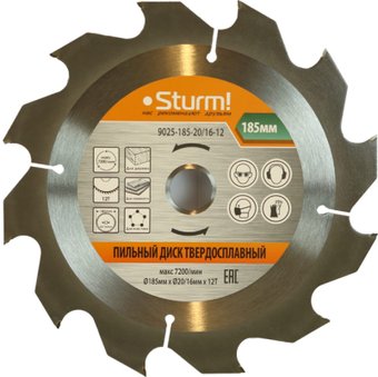 Пильный диск Sturm 9025-185-20/16-12