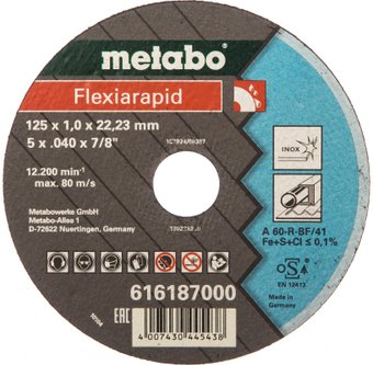 Отрезной диск Metabo 616187000