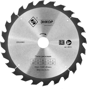 Пильный диск Энкор 48570