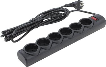 Сетевой фильтр Defender 6 розеток, 5 м, черный
