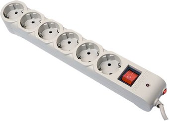 Сетевой фильтр Defender 6 розеток, серый, 5 м