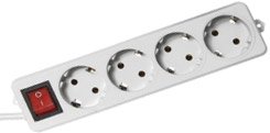 Удлинитель Гарнизон 4 розетки, белый, 3 м