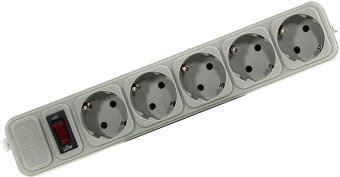 Сетевой фильтр ExeGate 5 розеток, 5 м, серый