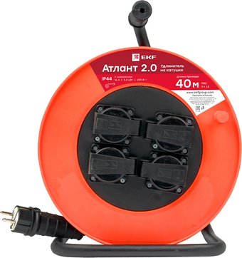 Удлинитель на катушке EKF UKA02-16-315-4-40-IP44