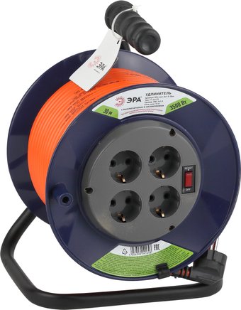 Удлинитель на катушке ЭРА RPx-4es-3x1.5-30m