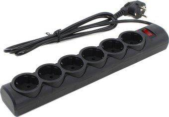 Сетевой фильтр Defender 6 розеток, 1.8 м, черный