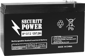 Аккумулятор для ИБП Security Power SP 12-7.2 F2