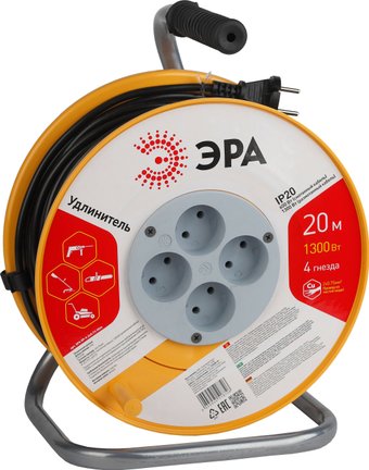 Удлинитель на катушке ЭРА RP-4-2x0.75-20m