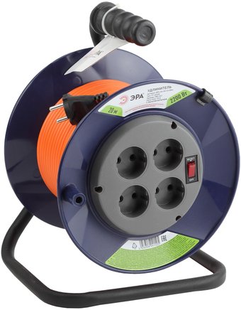 Удлинитель на катушке ЭРА RPx-4s-2x1.0-20m Б0043050