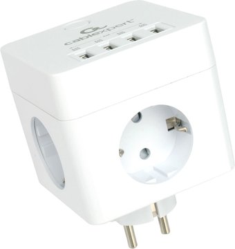 Сетевой фильтр Cablexpert CUBE-4-U4-W