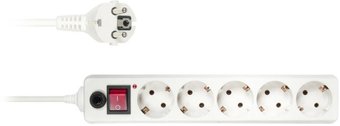 Сетевой фильтр Buro 5 розеток, белый, 3 м