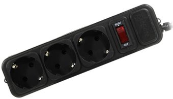 Сетевой фильтр ExeGate 3 розетки, 1.8 м, черный