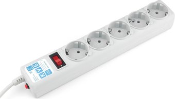 Сетевой фильтр Power Cube 5 розеток, серый, 1.9 м