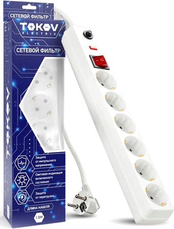 Сетевой фильтр Tokov Electric TKE-C01-SF6-1.8-ZV