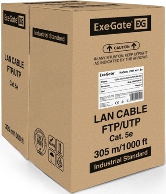 Кабель ExeGate UTP4-C5e-CU-S24-OUT-PE-BK-305 UTP