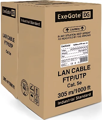 Кабель ExeGate UTP4-C5e-CU-S24-OUT-PE-BK-305 UTP