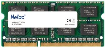 Оперативная память Netac Basic 4GB DDR3 SODIMM PC3-12800 NTBSD3N16SP-04