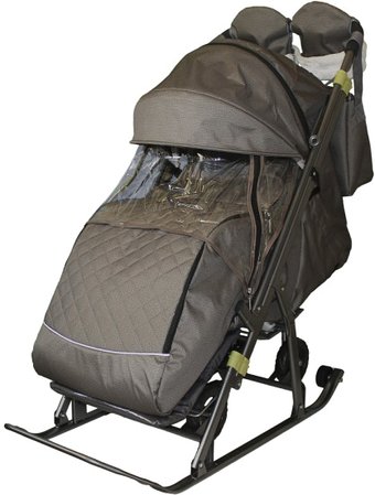 Санки-коляска Galaxy Kids 3-2T (бронза/крупный ромб)