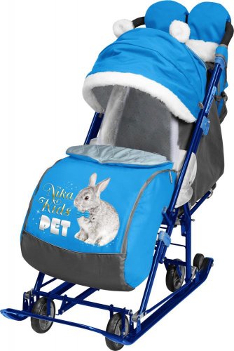 Санки-коляска Nika Ника детям 7-6 (жираф лимонный)