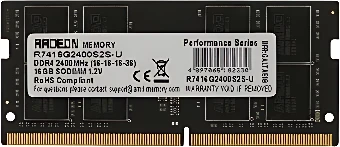 Оперативная память AMD Radeon R7 Performance Series 16ГБ DDR4 SODIMM 2400 МГц R7416G2400S2S-U