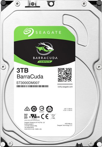 Жесткий диск Seagate BarraCuda 3TB ST3000DM007