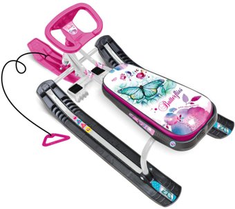 Снегокат Nika Тимка спорт 1+ ТС1+/Б (бабочки, белый каркас)