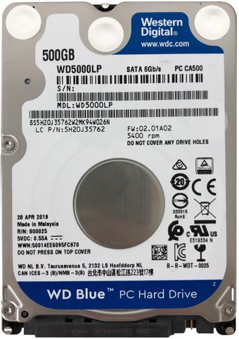 Жесткий диск WD Blue 500GB WD5000LPZX