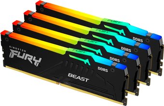 Оперативная память Kingston FURY Beast RGB 4x16ГБ DDR5 5200 МГц KF552C40BBAK4-64