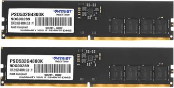 Оперативная память Patriot Signature Line 2x16ГБ DDR5 4800 МГц PSD532G4800K