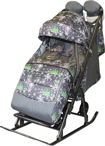 Санки-коляска Galaxy Kids 3-1 (Финляндия серый)