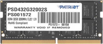 Оперативная память Patriot Signature Line 32GB DDR4 SODIMM PSD432G32002S