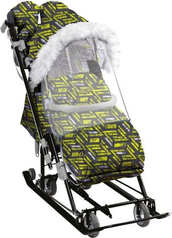 Санки-коляска Nika Спортивный НД7-8SK/4 (лимонный)