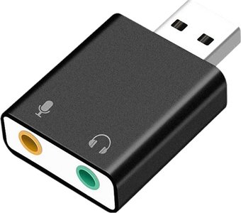 USB аудиоадаптер USBTOP USB Hi-Fi3D 2.1/7.1 (серебристый, без кабеля)