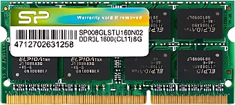 Оперативная память Silicon-Power 8GB DDR3 SO-DIMM PC3-12800 SP008GLSTU160N02