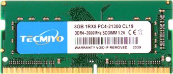 Оперативная память Tecmiyo 8ГБ DDR4 SODIMM 2666 МГц 8G1RPC4-21300S-G0
