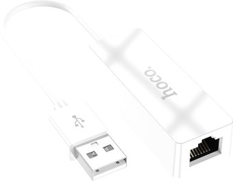 Сетевой адаптер Hoco UA22 USB Type-A - RJ45 (0.15 м, белый)