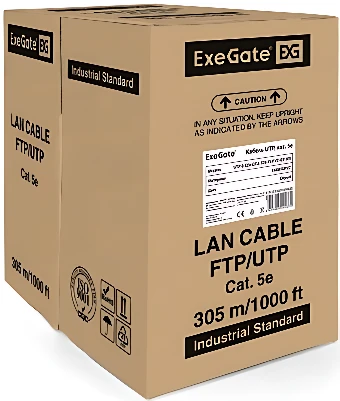 Кабель ExeGate UTP-2-C5e-CCA-S24-IN-PVC-GY-305 UTP