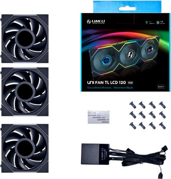 Набор вентиляторов Lian Li Uni Fan TL LCD 120 Triple Pack G99.12TLLCD3B.00