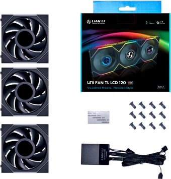 Набор вентиляторов Lian Li Uni Fan TL LCD 120 Triple Pack G99.12TLLCD3B.R0
