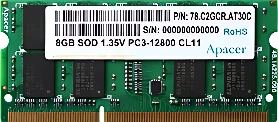 Оперативная память Apacer 8GB DDR3 SO-DIMM PC3-12800 AS08GFA60CATBGC