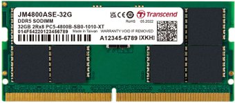 Оперативная память Transcend JetRam 32ГБ DDR5 SODIMM 4800МГц JM4800ASE-32G