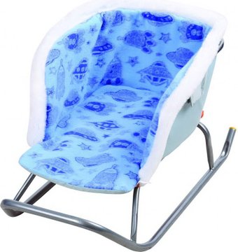 Сиденье для санок Nika СС2-2/3 (голубой с планетами)