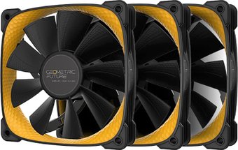 Набор вентиляторов Geometric Future Squama 2505 Triple Pack (черный/желтый)