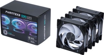 Набор вентиляторов Phanteks D30-120 D-RGB Regular Black Triple PH-F120D30_DRGB_PWM_BK01_3P